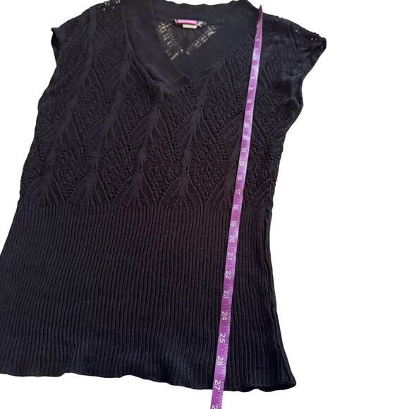 Say What USA Open Knit Top Women's M L XL Black fairygrunge Whimsygoth Vintage - Picture 9 of 14